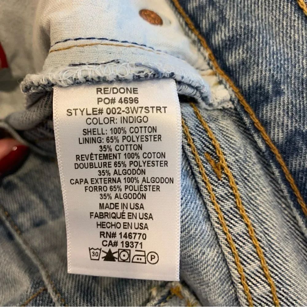 RE/DONE|Levi’s 70’s Straight Jeans with Indigo Stripes Size 25 - Picture 12 of 14